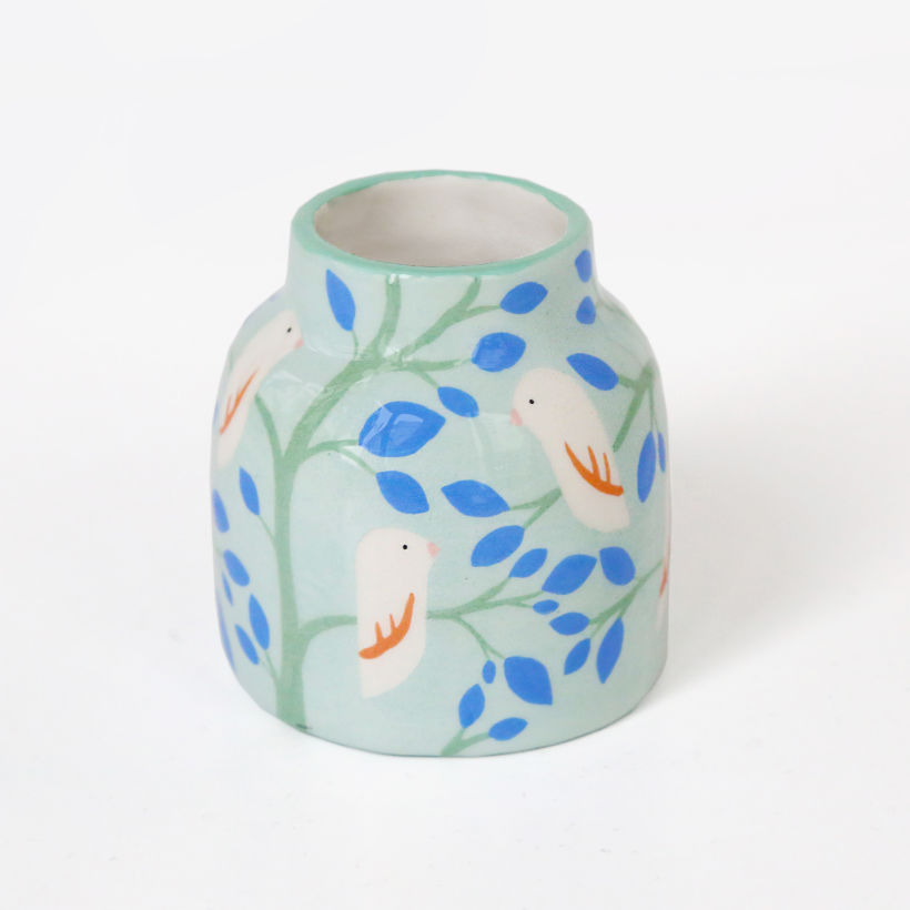 Mini vase, motif "doux printemps"