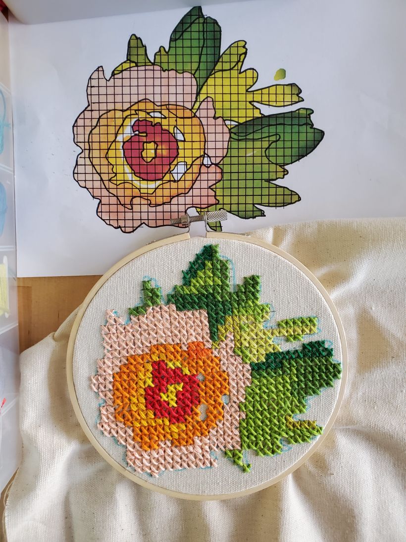 My project in Introduction to Contemporary Cross Stitch course 1