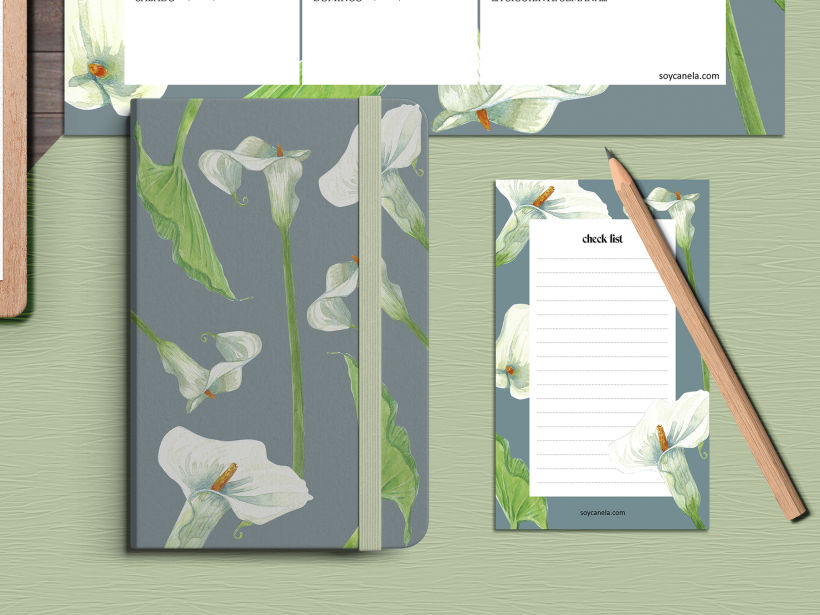 Lirios de agua para papelería | Mi Proyecto del curso: Ilustración botánica con acuarela 5