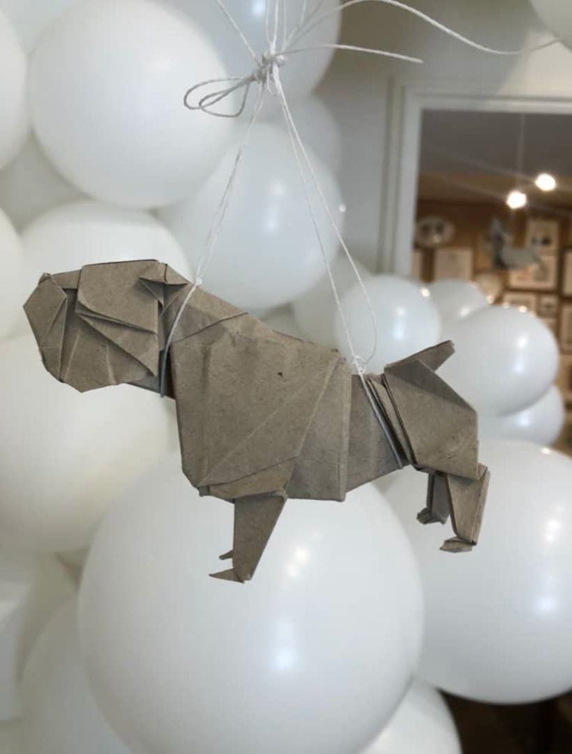 perro de origami