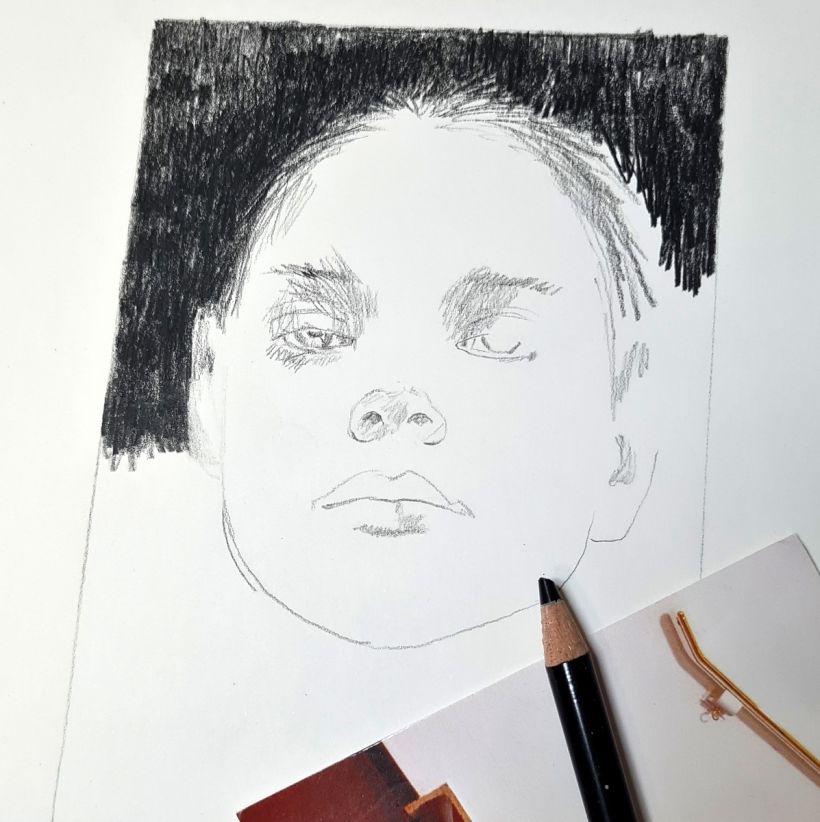 My project in Chiaroscuro Creative Portrait with Pencils course 4