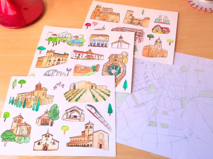 Plano ilustrado de Huesca: proyecto del curso Creación de mapas ilustrados 2