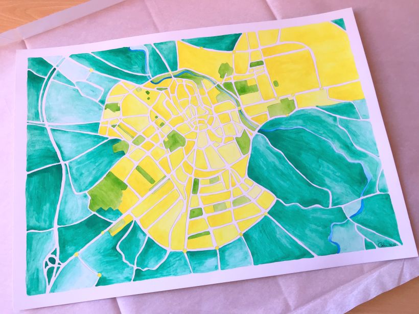Plano ilustrado de Huesca: proyecto del curso Creación de mapas ilustrados 3