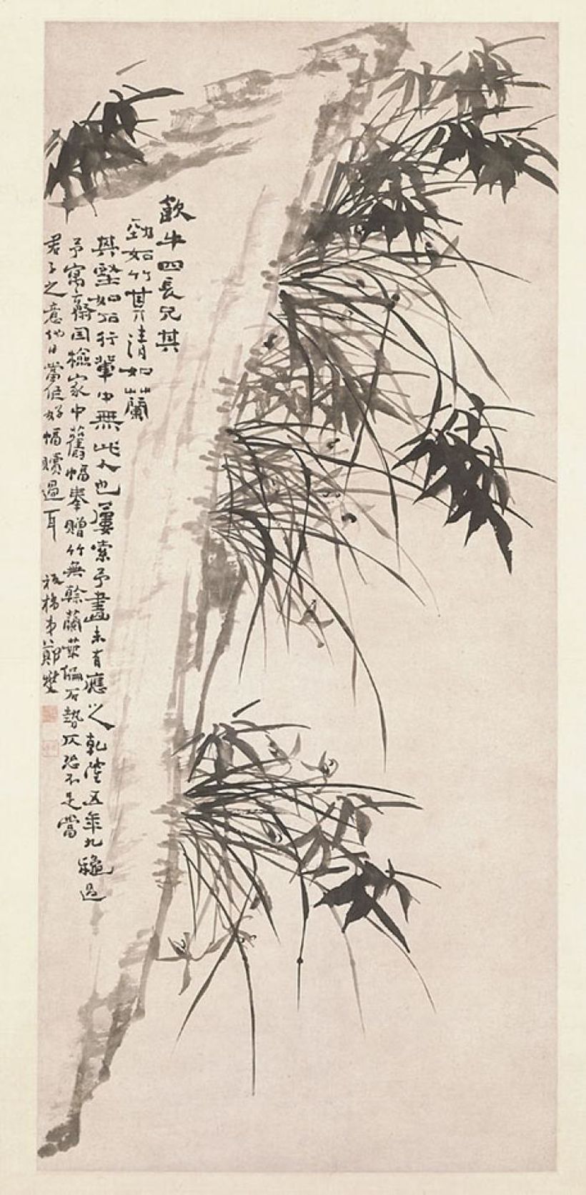 Orquídeas y bambú de Zheng Xie, año 1740.