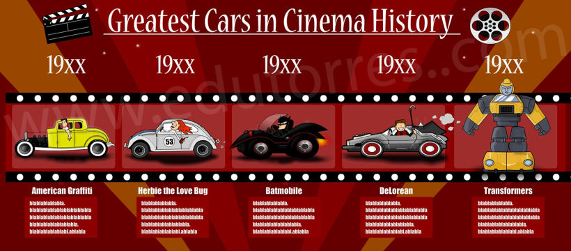 Infografía "Greatest Cars in Cinema History" 1