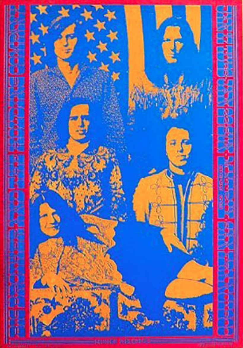 Cartel diseñado por Víctor Moscoso donde aparece Janis Joplin.