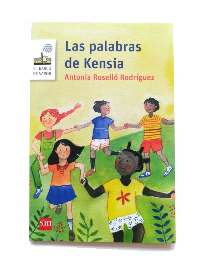 Portada del libro Las palabras de Kensia, Ediciones Sm Chile. Técnica con acuarela.