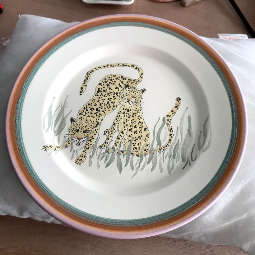 Proceso ilustración plato guepardo 3