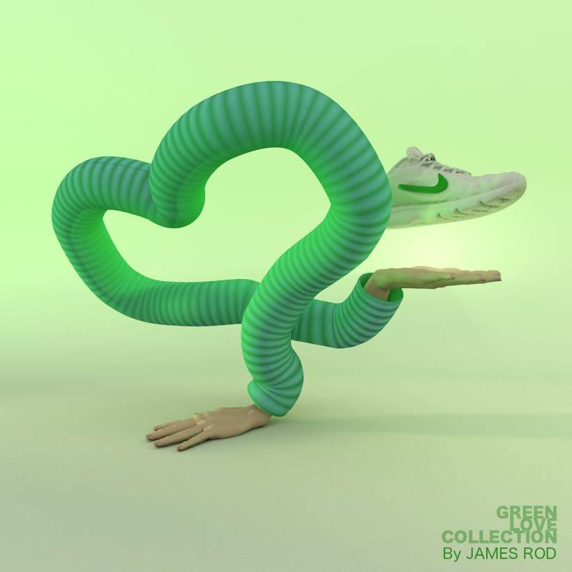 ART ABSTRACT GREEN LOVE Render phisical C4D by Jaime Rodriguez 1