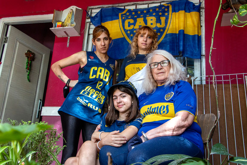 Familia hincha de Boca Juniors. Foto: Cecilia Rossi.