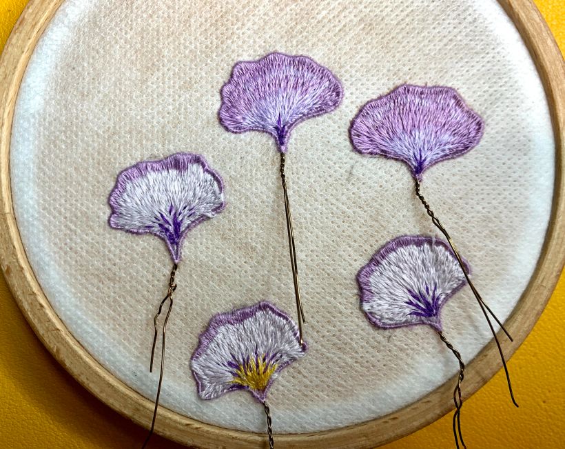 Embroidery petals