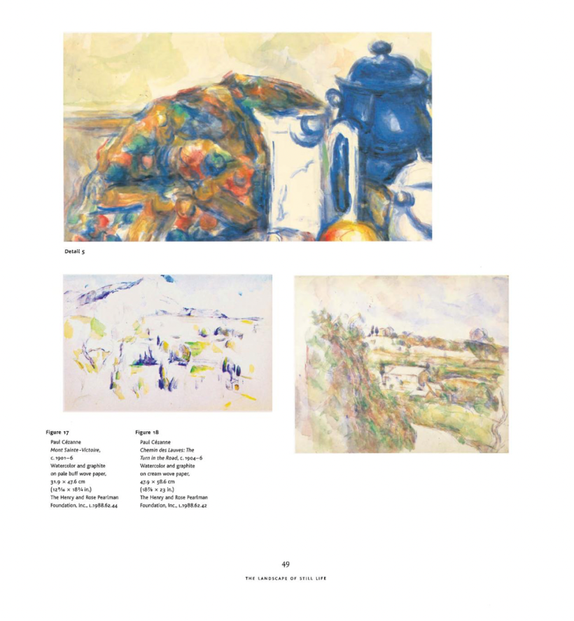 Páginas del libro "Cezanne in the Studio: Still Life in Watercolors."