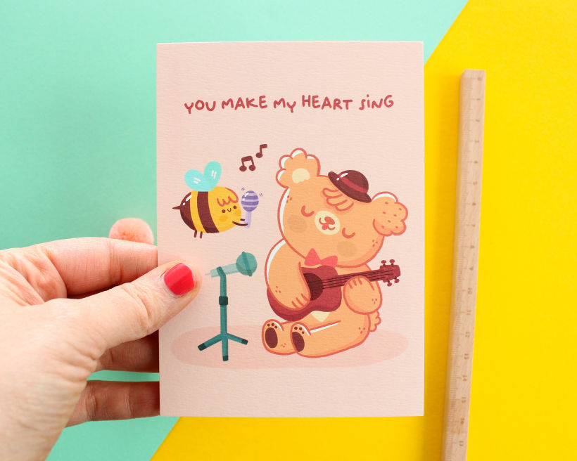 Postcard with Paco the Bear, character by Ilaria Ranauro
