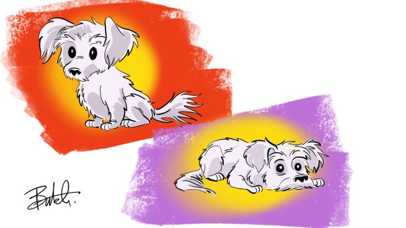 color drawings of my daughter's dog