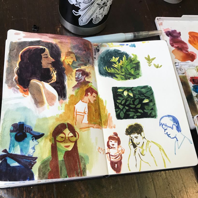 A gouache painting in my sketchbook : r/painting