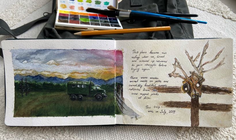 My project in Watercolor Travel Journal course 8