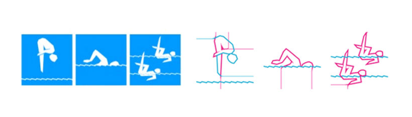 With a "traditional" and "dynamic" version, the 2012 London pictograms were incorporated into larger branding campaigns