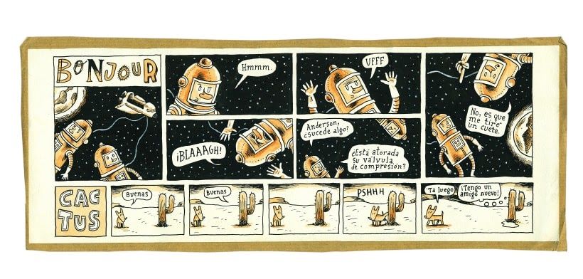 "Bonjour", by Liniers.