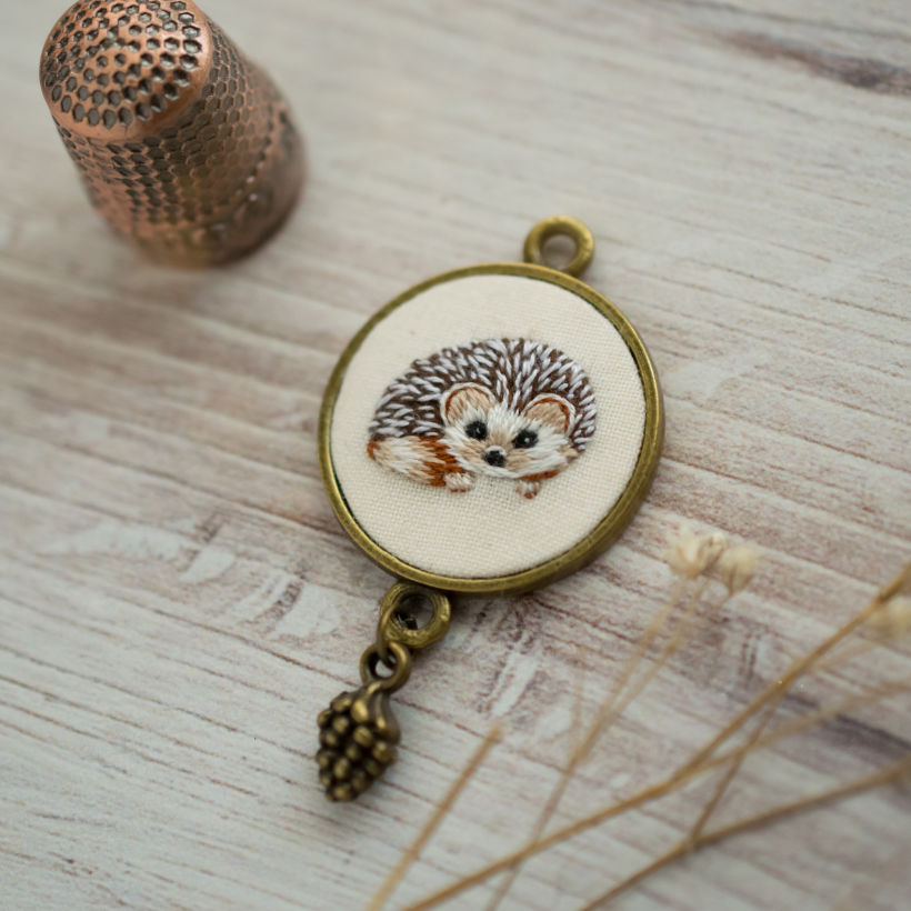 My project in Miniature Needlework: Make Embroidered Jewelry course 2