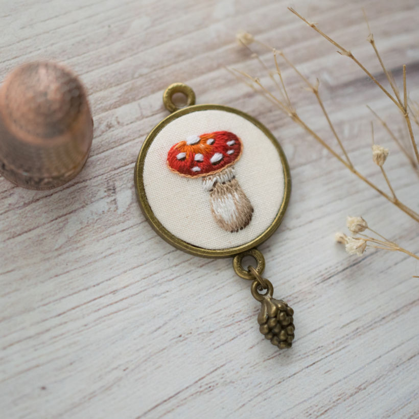 My project in Miniature Needlework: Make Embroidered Jewelry course 6