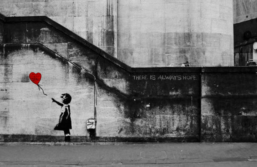 "There is always hope", Banksy's work in London.