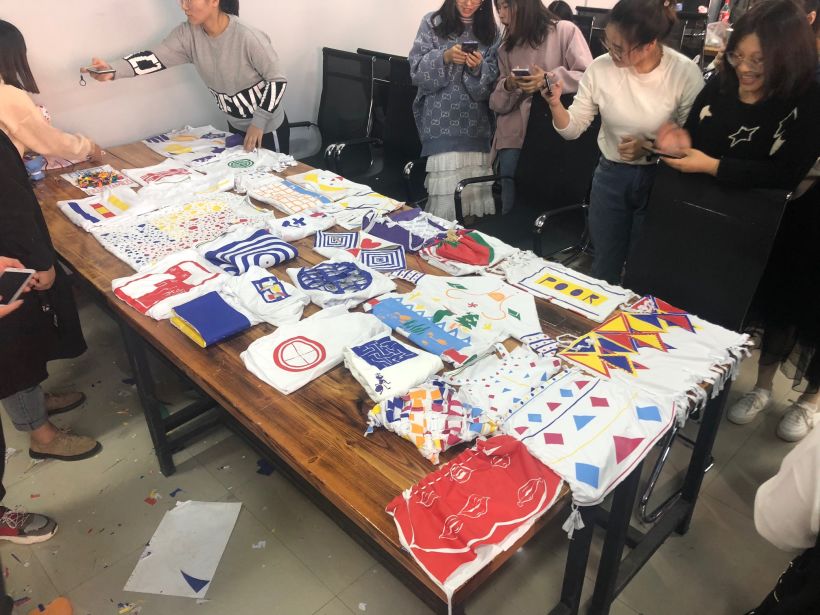 tshirt & vinyl workshop finals with students in Henan, China