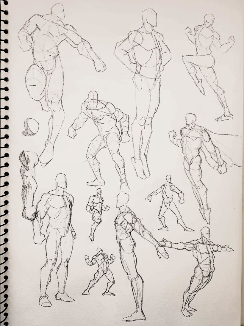 finally got my art drive back. Practicing dynamic poses now : r/learnart