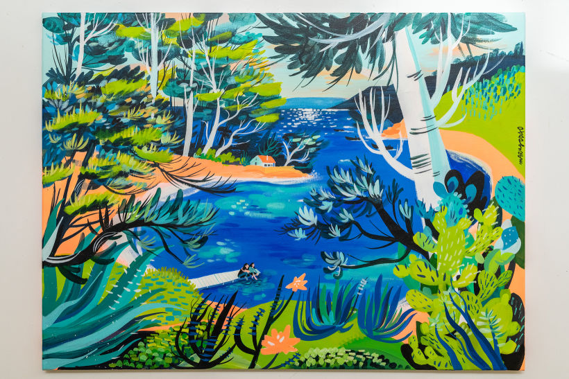 Painting nature with acrylic: from sketchbook to canvas, by Maru Godas.