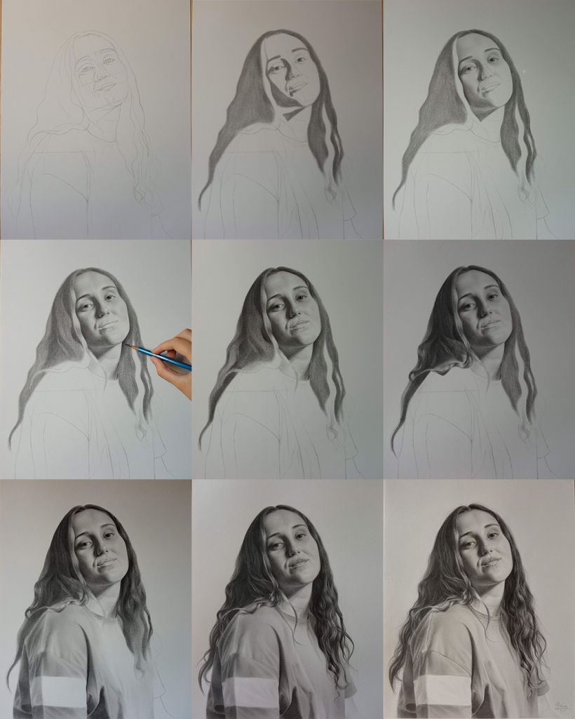 Mi Proyecto del curso: Retrato realista con lápiz de grafito 4