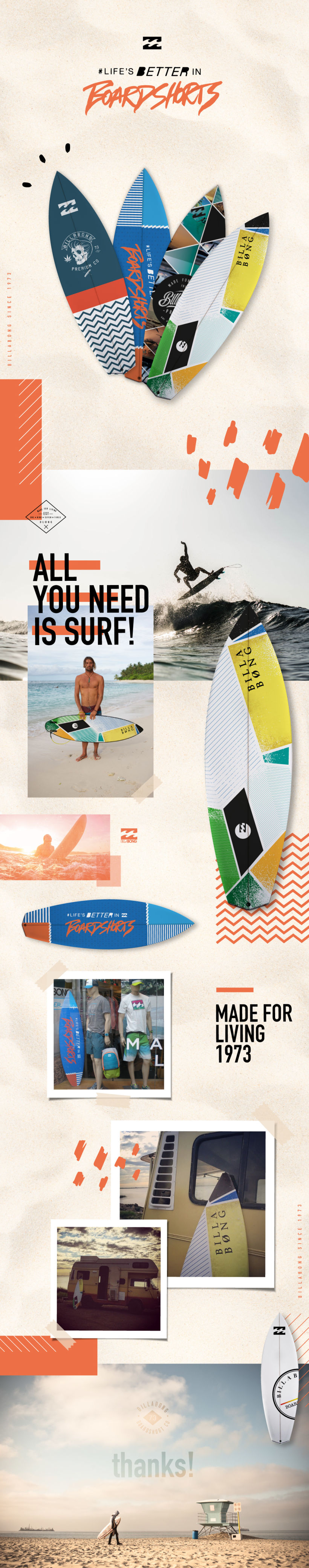 Designs of surfboards for Billabong. Copyright ©Billabong. All rights reserved.