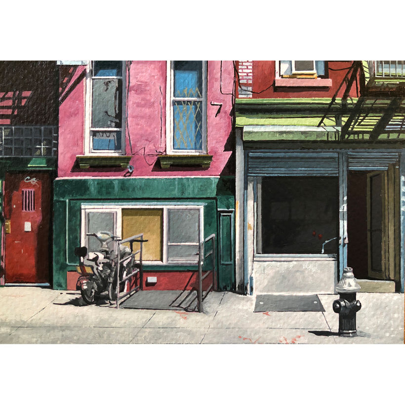 "Open Door, Closed Door", oil on canvas, 5"x7", 2020.
