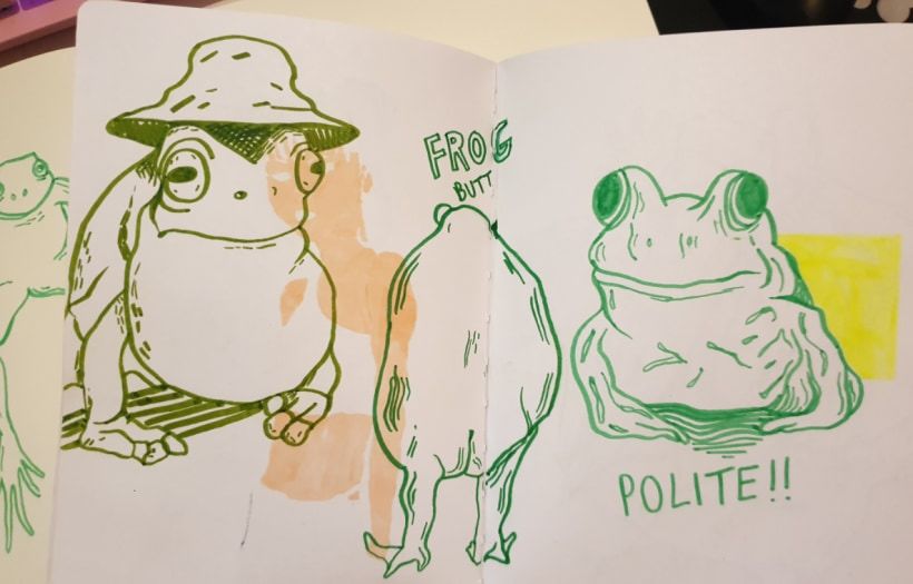 Introducing myself with my recent frog doodles  1
