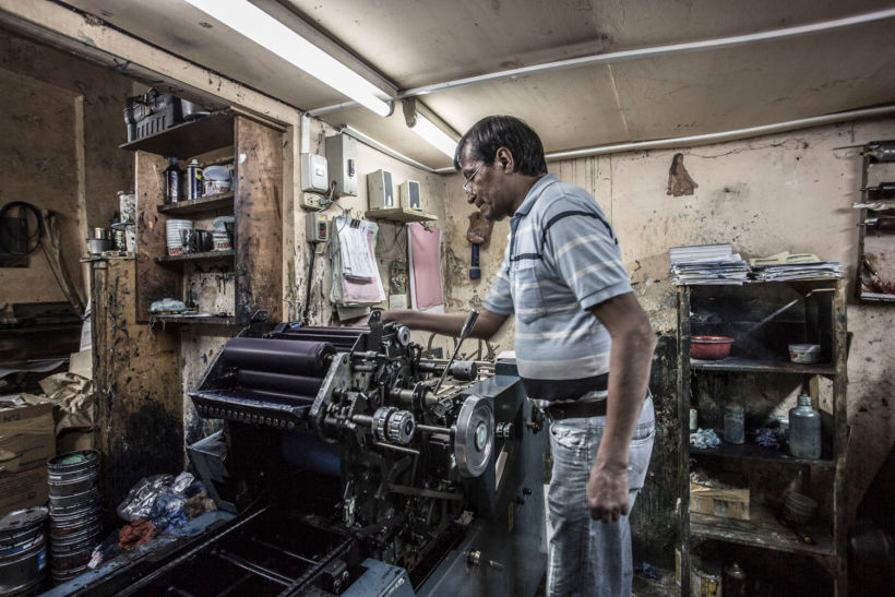 Enrique, técnico em impressão na cidade de Riobamba no Equador.