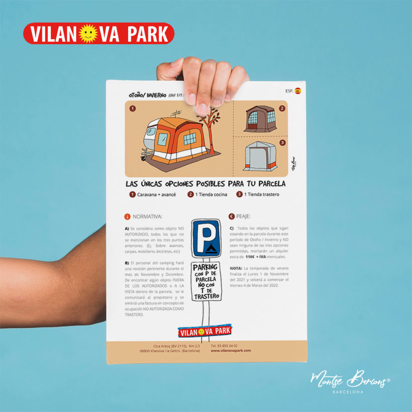 Publicidad ilustrada para el Camping Vilanova Park 3