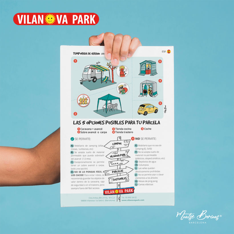 Publicidad ilustrada para el Camping Vilanova Park 2