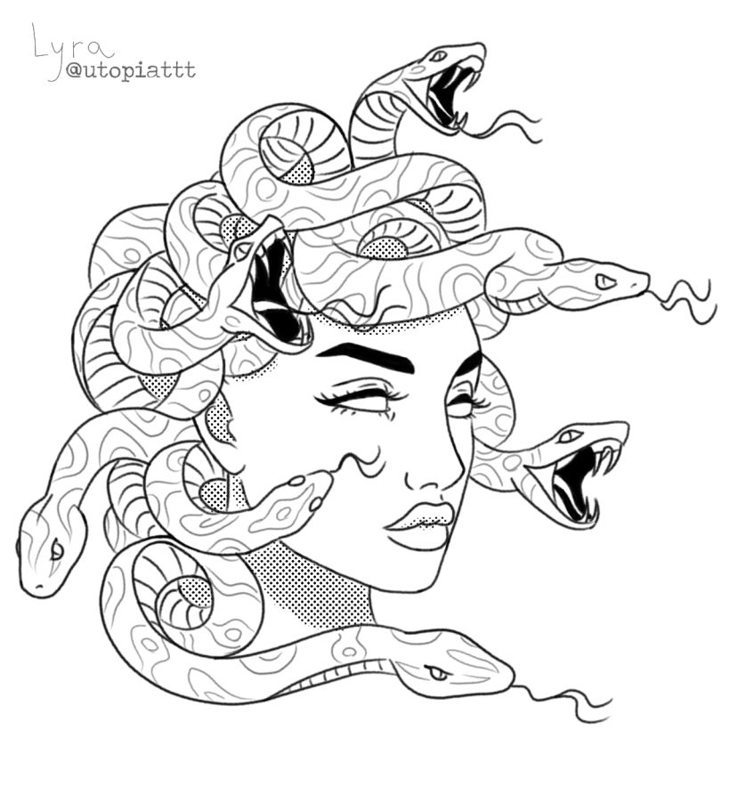 Medusa ~ desenho digital e tatuagem | Domestika