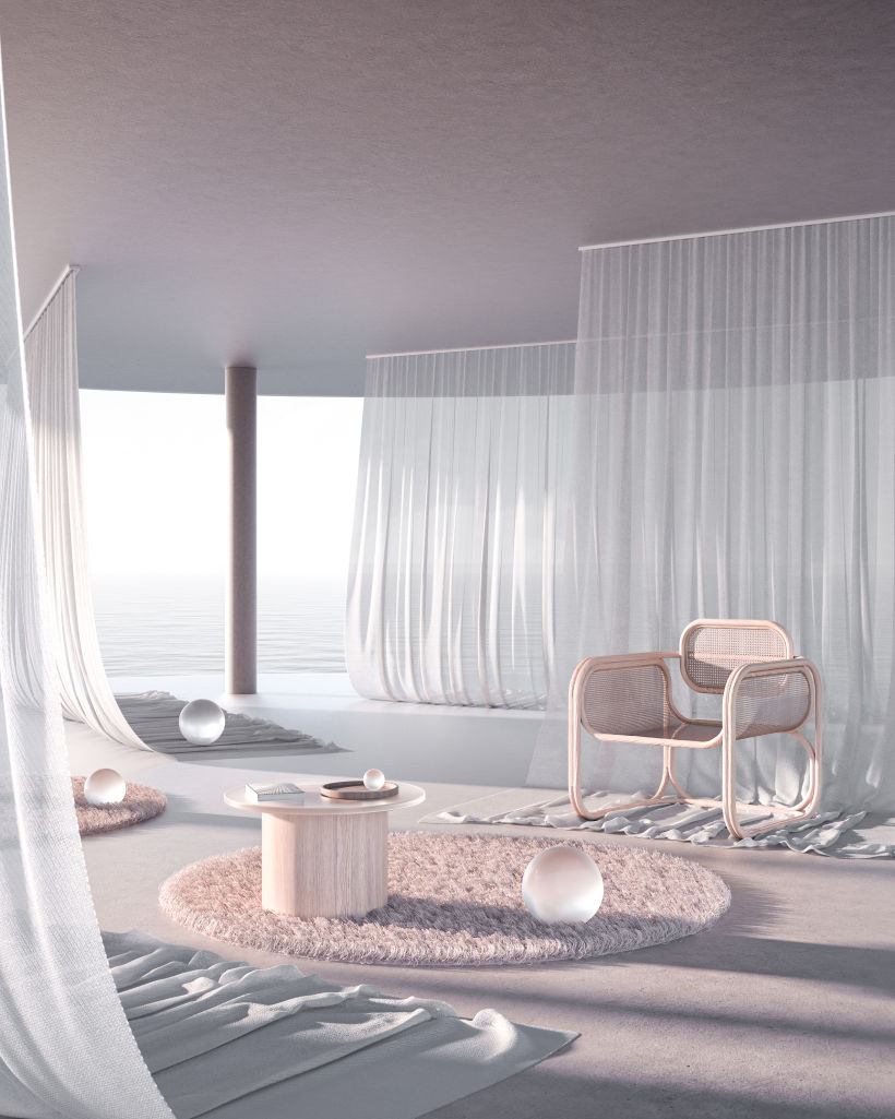 Experimental interiors with curtains 7