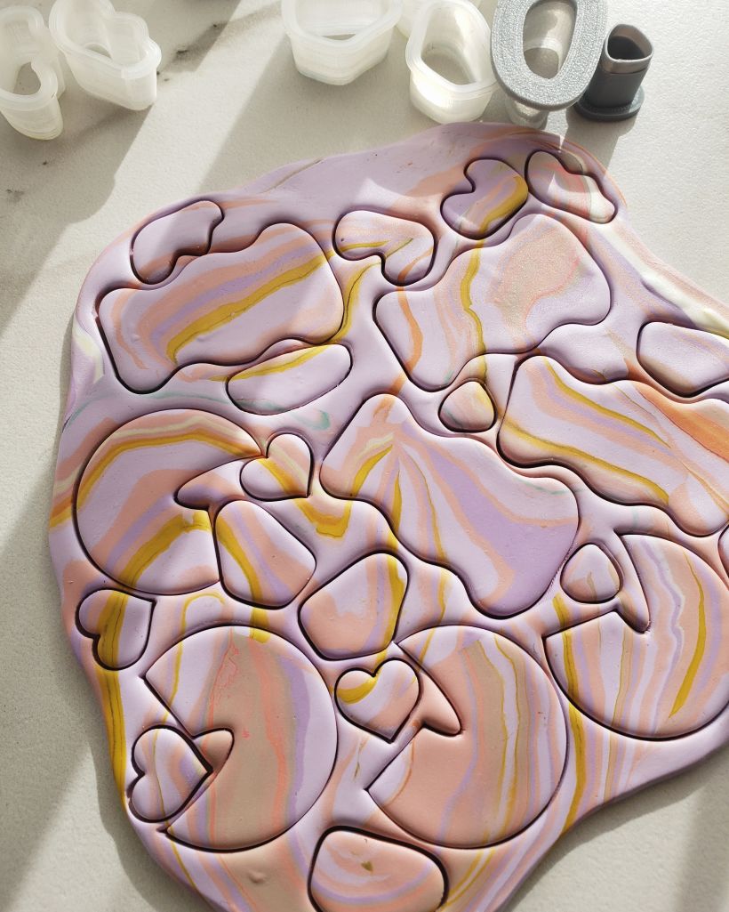 Marbled clay slab by Made by Maeberry.