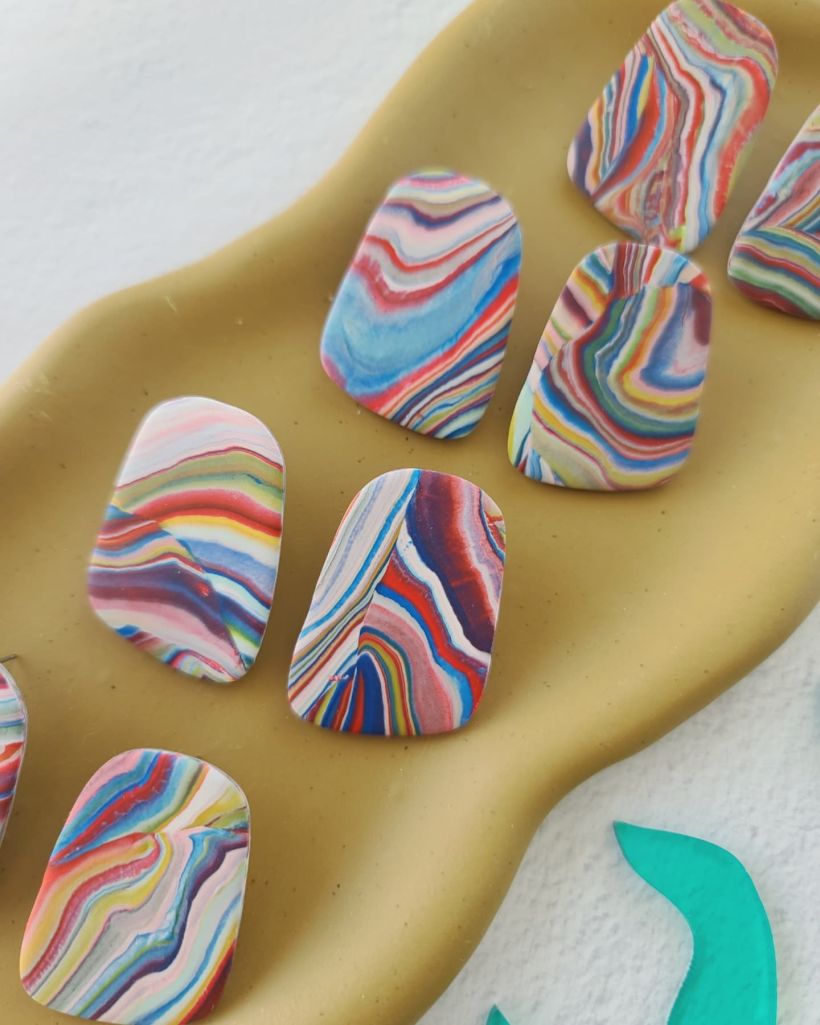 Marbled Polymer Clay Earrings by Made by Maeberry 6