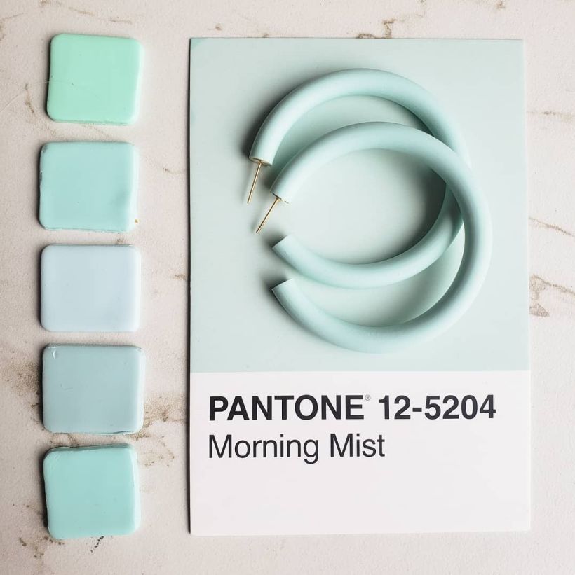 Pantone color sample cards and custom mixed polymer clay colors to match by Made by Maeberry.
