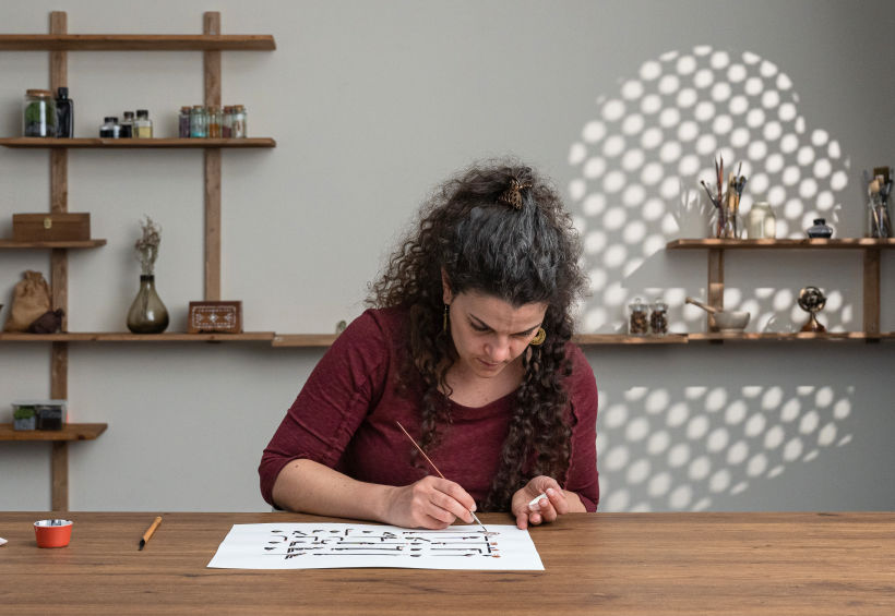 In 2007, Joumana decided to focus entirely on her Kufic script-inspired art.