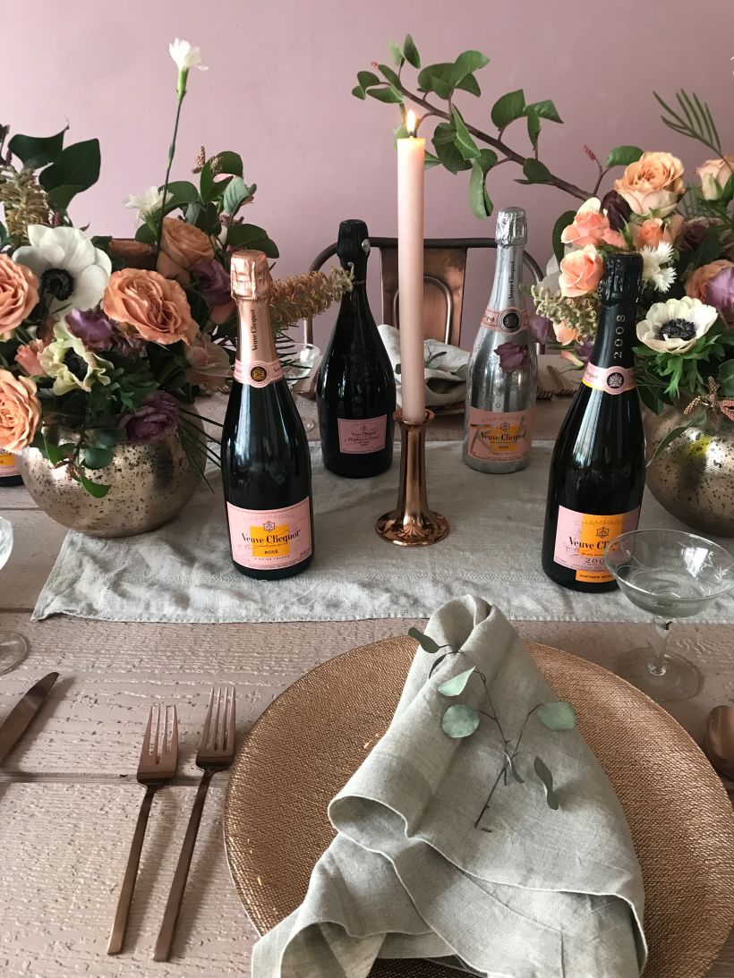 seasonal tabletop styling, instagram images, for Veuve Cliquot champagne  4