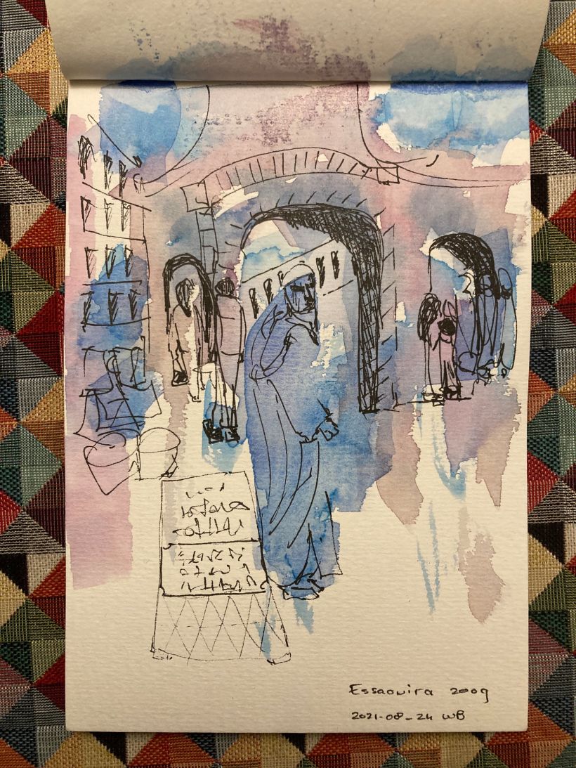 Essaouira - pen & ink over watercolor