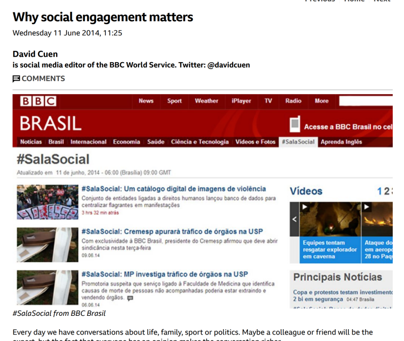 #SalaSocial started as a way to bring social media debates into our Brazilian website by jumping into trending topics