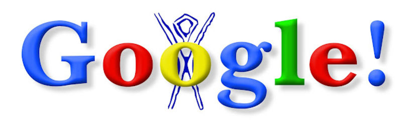 El primer Doodle de Google, 1998. Crédito: Google.