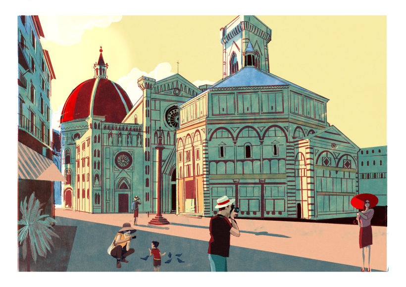 'Florence', travel illustration by Alex Green.