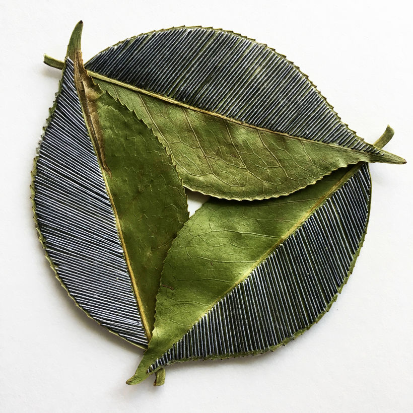 Embroidered Camellia Leaves