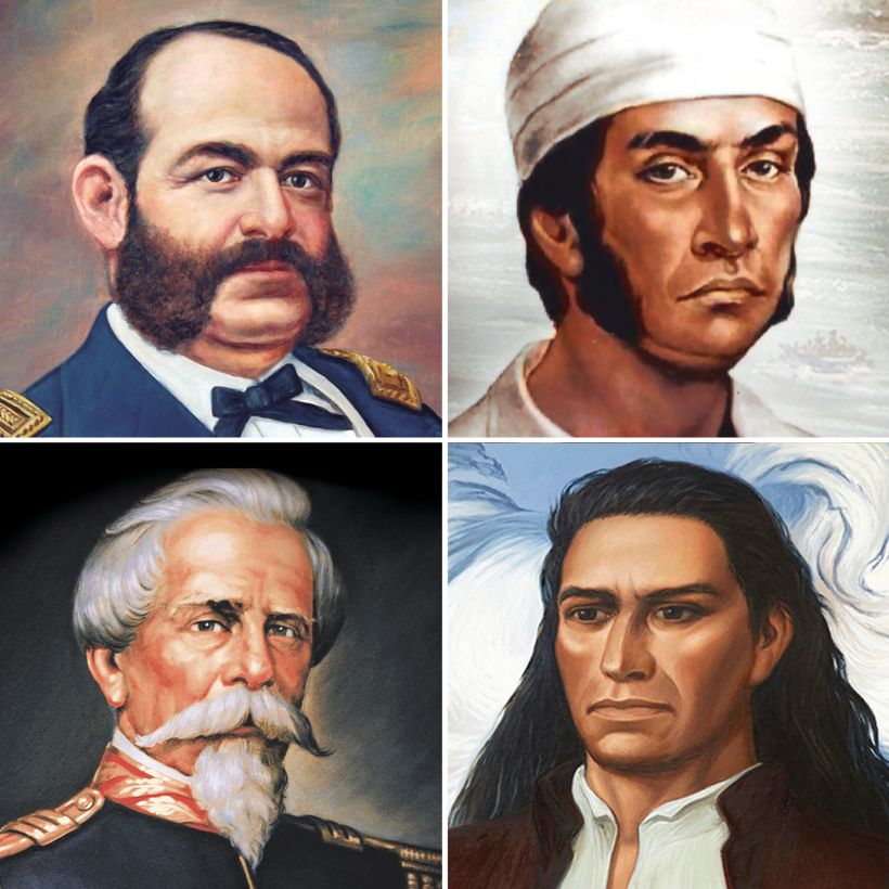 retratos al óleo de los héroes de la independencia