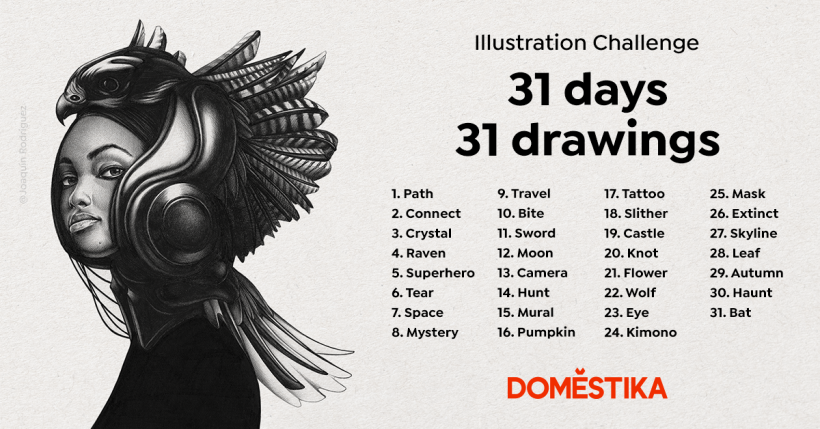 31 days, 31 drawings calendar (illustration credit: Joaquín Rodríguez).