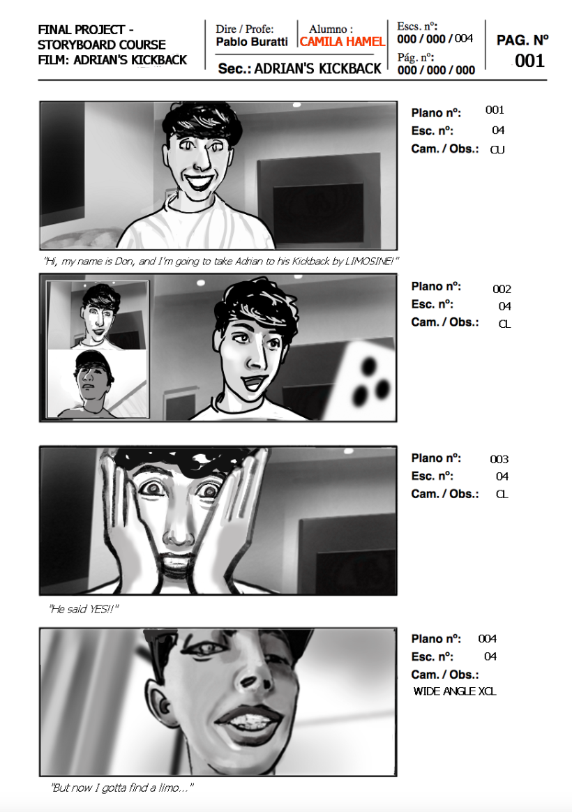  Illustration of Storyboards for Cinema and Advertising_final project_Adrian's Kickback_scene 4 1